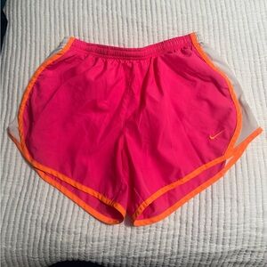 Nike Youth Vibrant Pink and Orange Athletic Shorts (girls youth large)